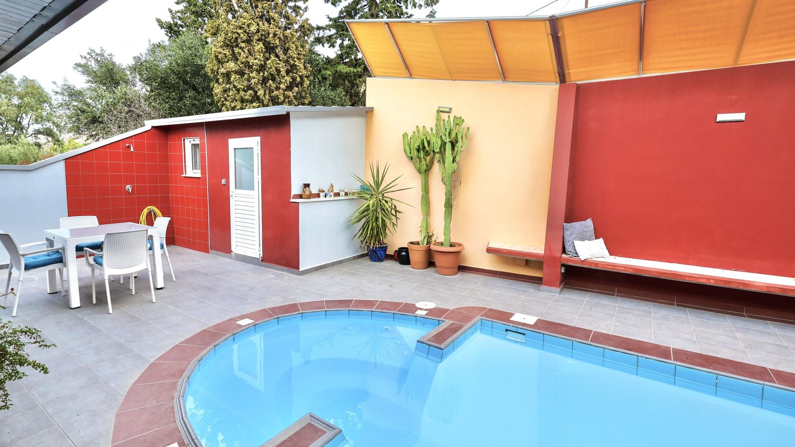 Swimming pool area at the back of the house